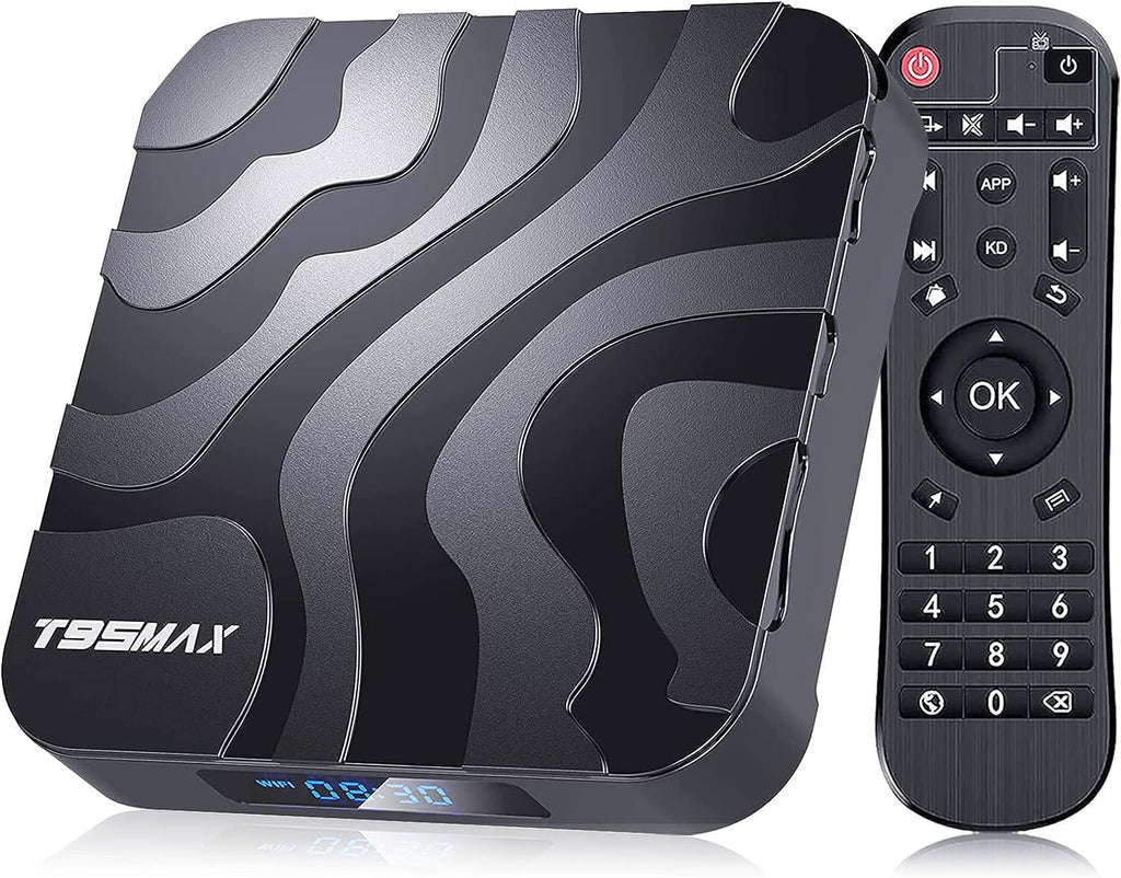 Android TV Box, T95MAX Android TV Box 12.0 4GB RAM 32GB ROM 6K 4K TV Box, TV Box Android H618 Chip Quad-core Cortex-A53 2.4G/5G Wi-Fi Bluetooth 4.0 USB 100M