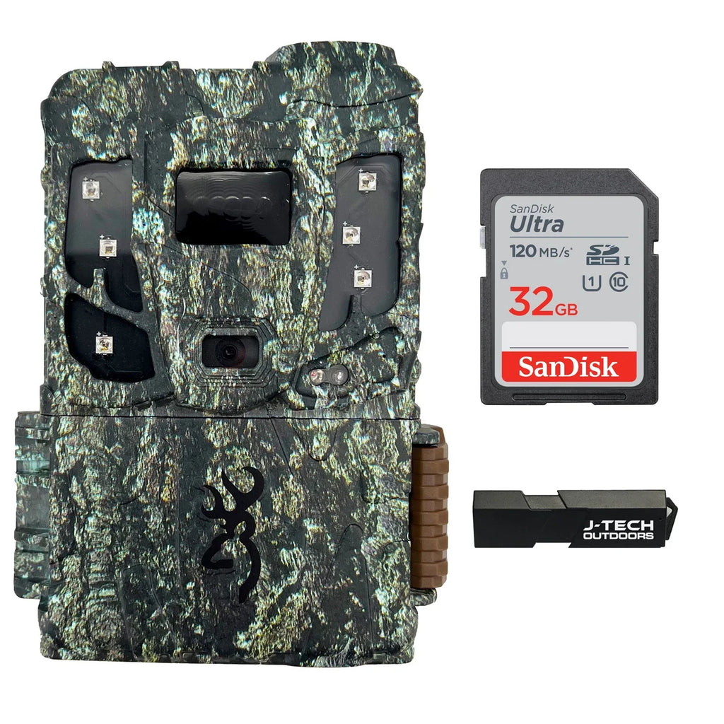 Browning Defender Pro Scout MAX Extreme HD Cellular Trail Game Camera (AT&T+VERIZON) Bundle Includes 32GB Memory Card and J-TECH Card Reader (22MP) | BTCPSMXHD