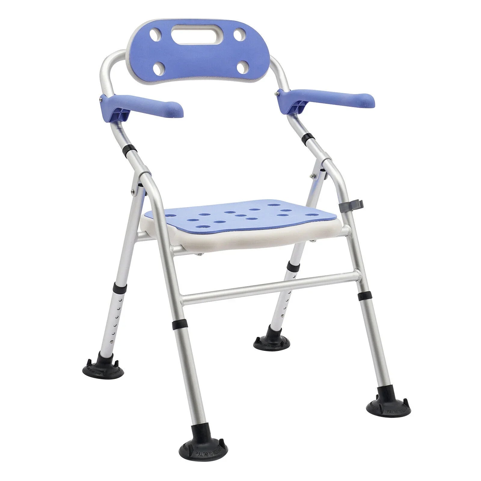 330lbs Folding Shower Chair Bench Bath Seats with Back & Arms Height Adjustable New