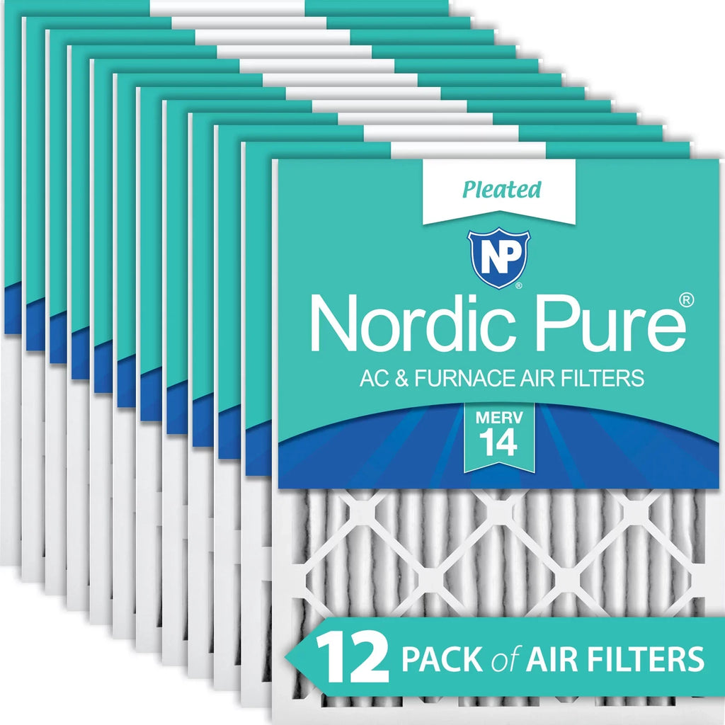 Nordic Pure 16x24x2 Pleated MERV 14 Air Filters 12 Pack