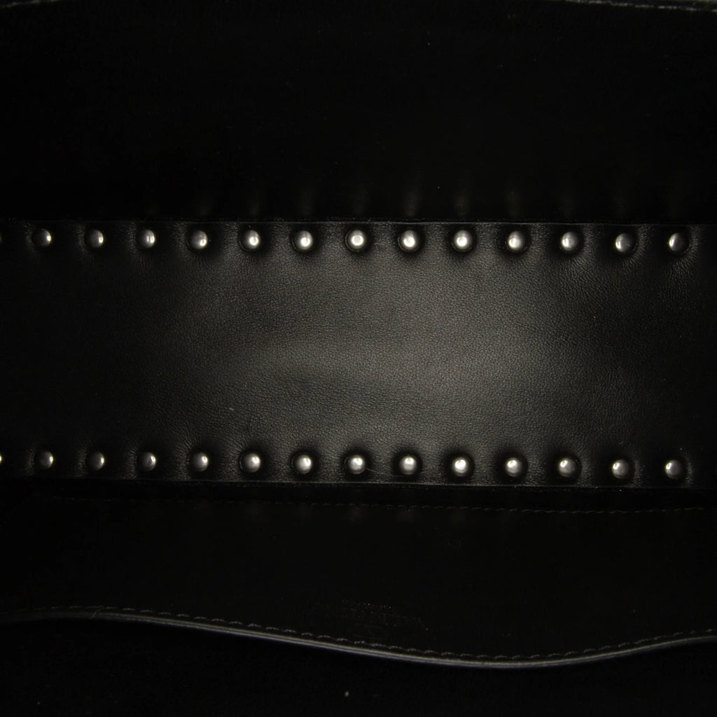 Pre-Owned Authenticated Valentino Rockstud East West Satchel Calf Leather Black Unisex (Good)