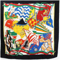 Pre-Owned Gucci Silk Scarf Muffler Stole Black x Multicolor GUCCI | Ladies (Good)