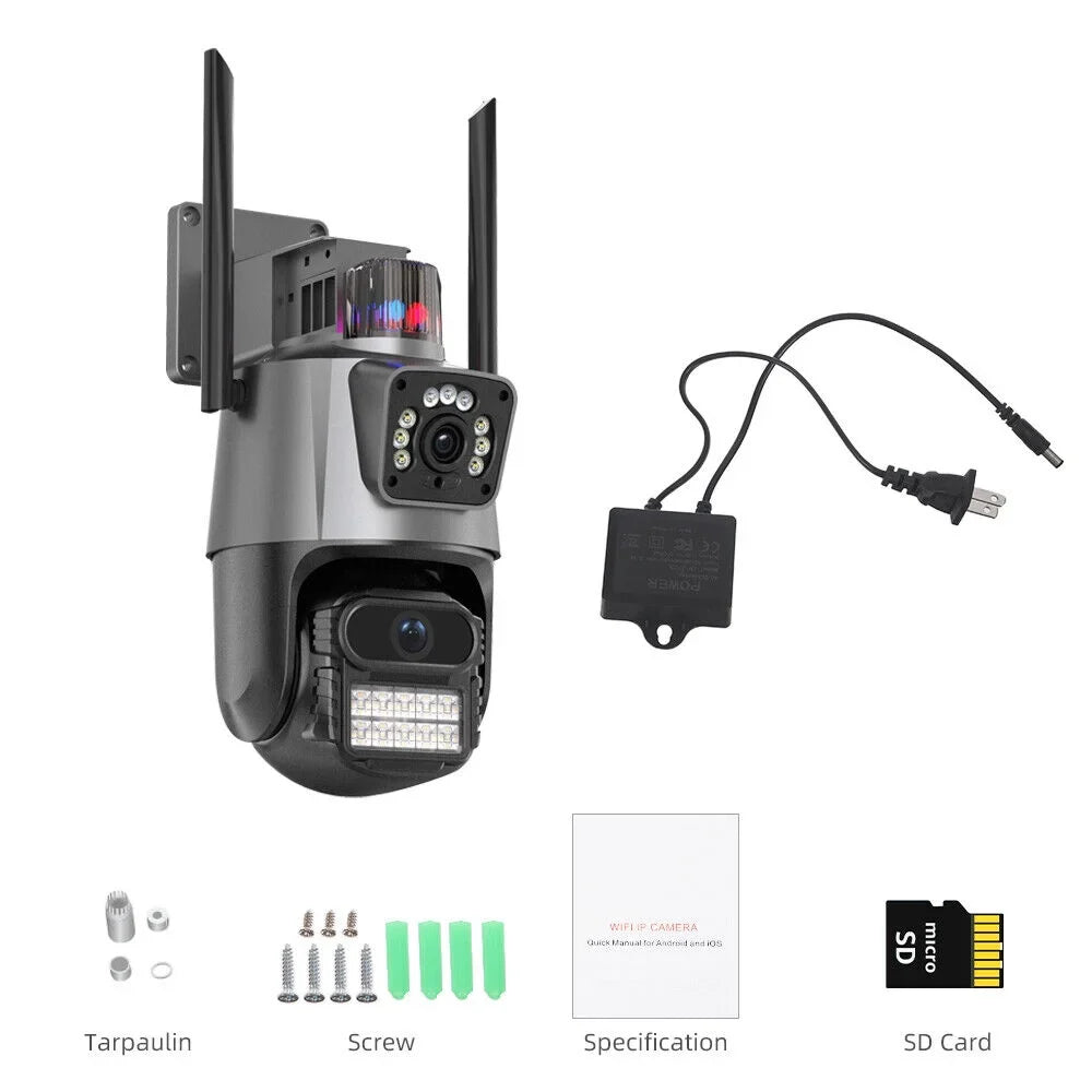 IP66 Outdoor Waterproof Camera Real-time Two-Way Audio Enhanced Dual Antenna TF Card Slot 1080P HD
