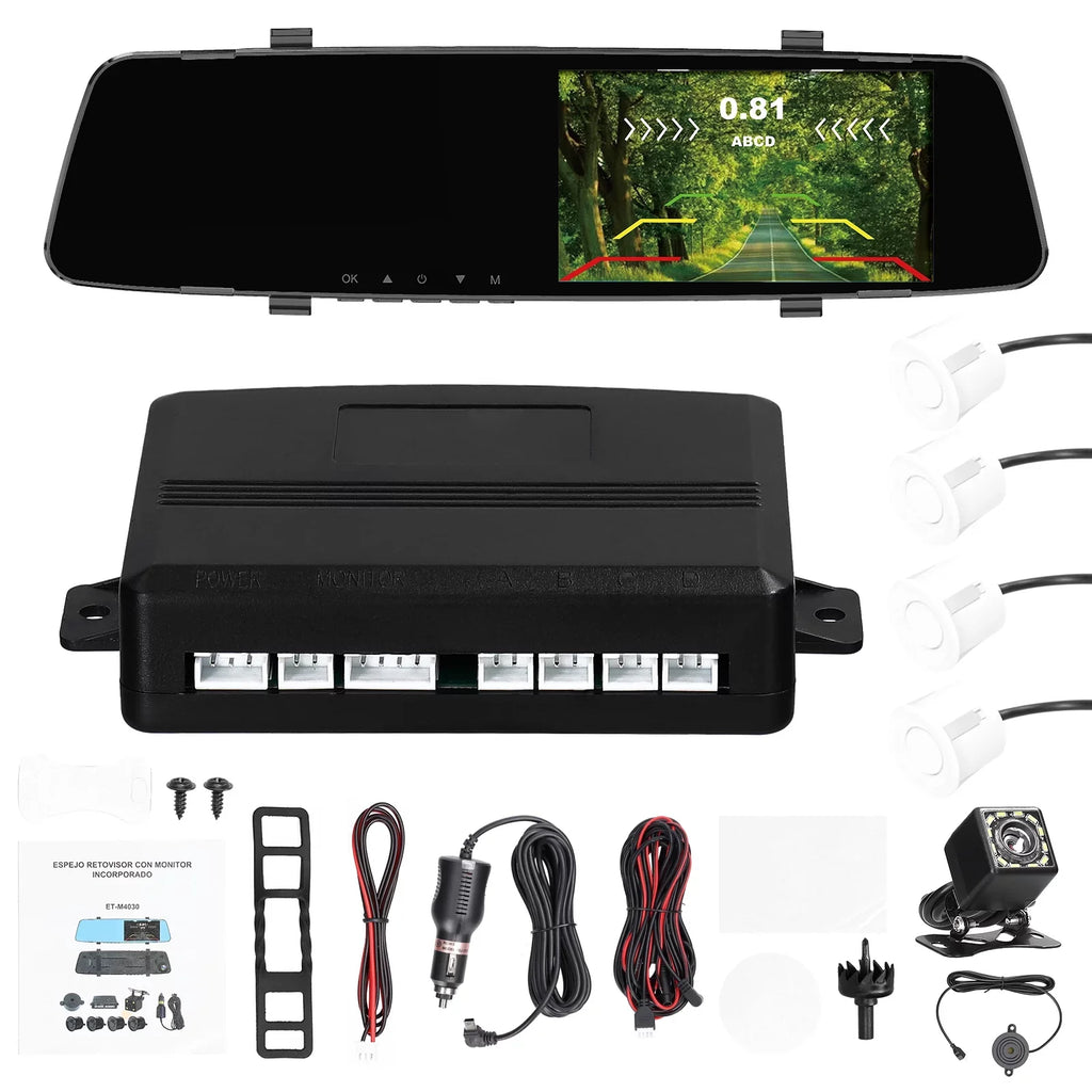 Dazzduo Dash Camera,Camera 4.3 Inch 1080P DVR Dash 4 Reverse Radars Rear Dual Camera Radars Rear Dual Reverse Radars Rear 4.3 Inch Screen Inch Screen Support Dash Camera Reco Dash Cam Rear