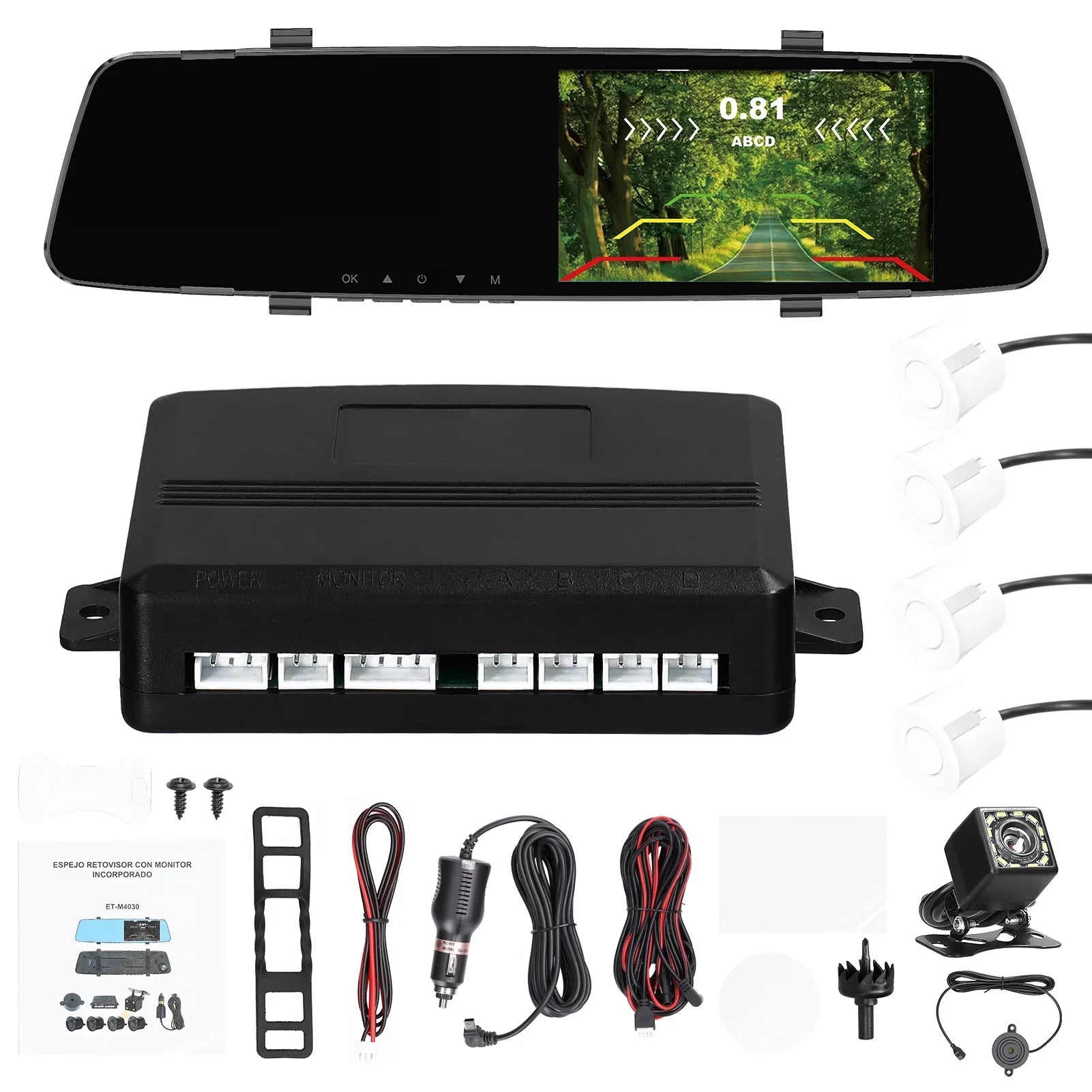Dazzduo Dash Camera,Camera 4.3 Inch 1080P DVR Dash 4 Reverse Radars Rear Dual Camera Radars Rear Dual Reverse Radars Rear 4.3 Inch Screen Inch Screen Support Dash Camera Reco Dash Cam Rear