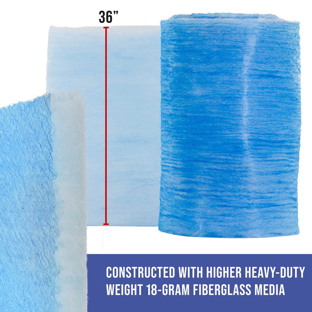 Master Elite Premium Paint Spray Booth Exhaust Filter Roll, 36" x 300' - 18 Gram Heavy-Duty Fiberglass Paint Arrestor - Captures Traps Overspray Paint Particles in Auto Autobody Refinish Booths