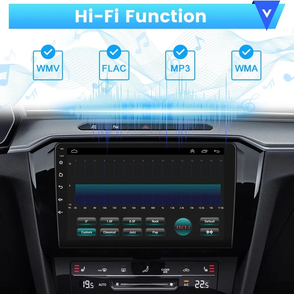 Podofo 2+64G for JEEP COMPASS 2010-2016 Vehicles Android 13 Wireless Carplay Android Auto Mirror Link 10'' Touchscreen Car Stereo Radio WIFI GPS FM Bluetooth Hifi USB,AHD Backup Camera