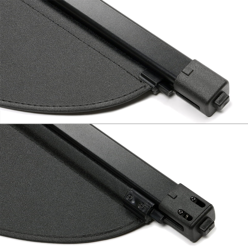 Ikon Motorsports Cargo Shield Suitable With 2013-2019 Ford Escape All Models PVC & Aluminum Rod Black Security Rear Trunk Shield Security Retractable Shield