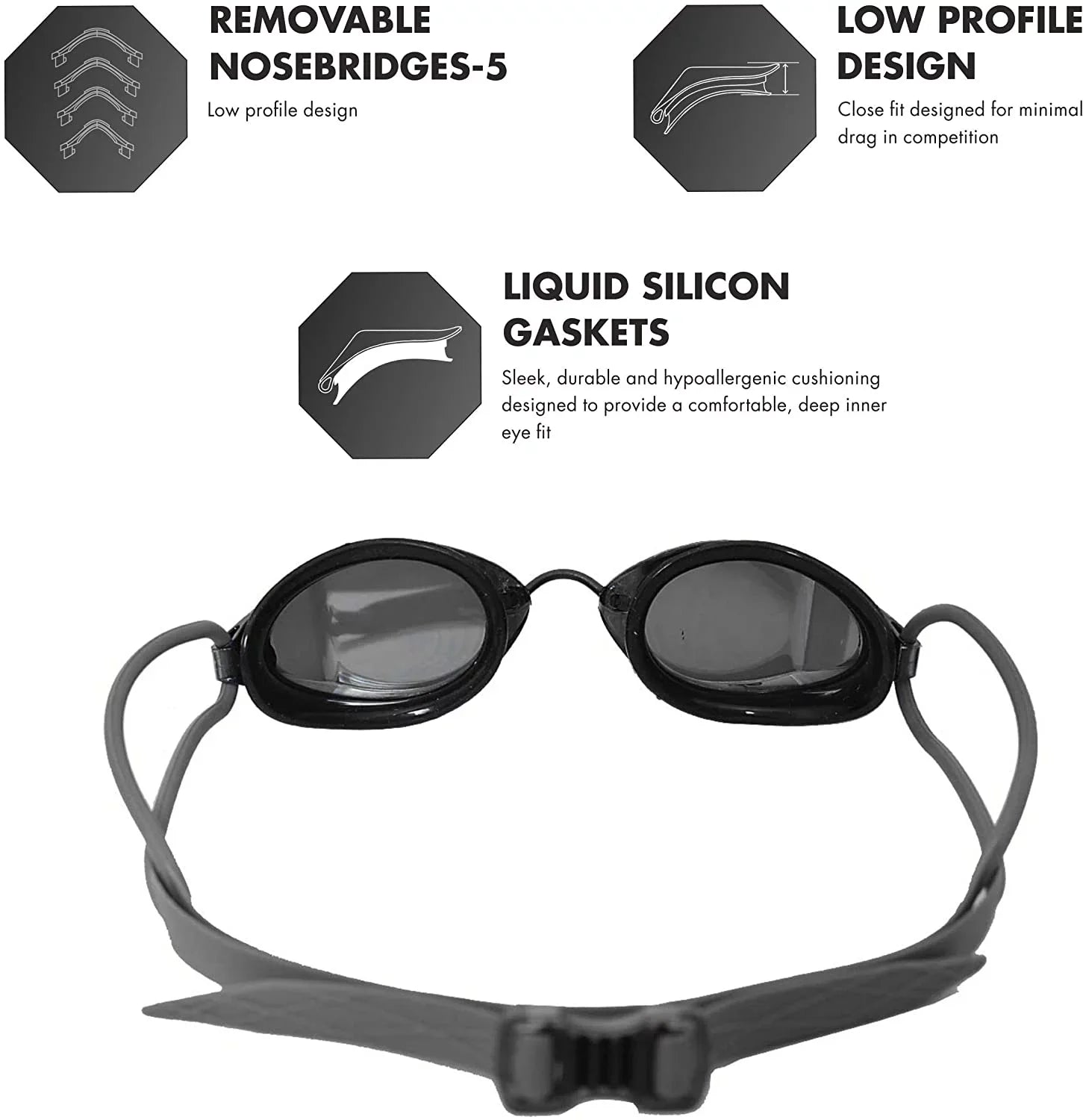 TYR Tracer X Racing Mirrored Goggle BLK Frame/Silver Gasket/Silver Metallic Mirror Lens