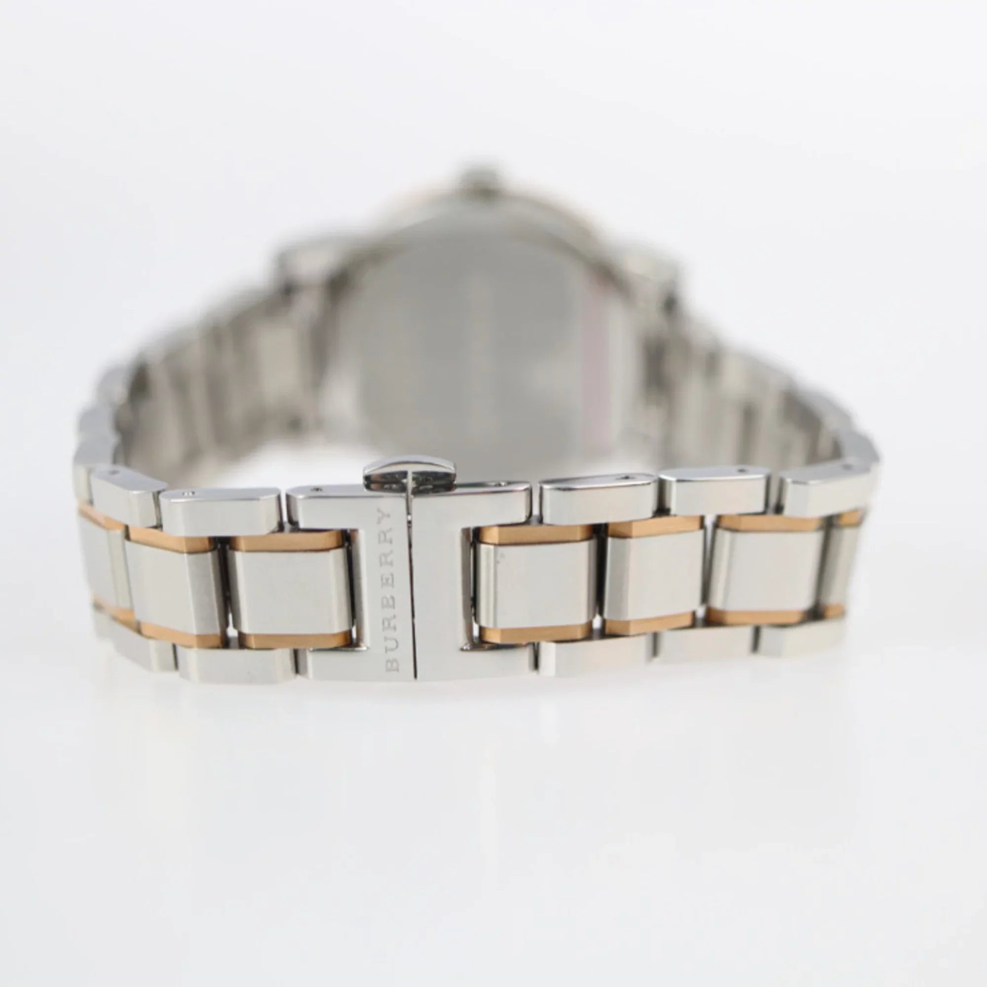 Pre-Owned BURBERRY Burberry THE CITY watch BU9105 stainless steel silver rose gold quartz (Good)