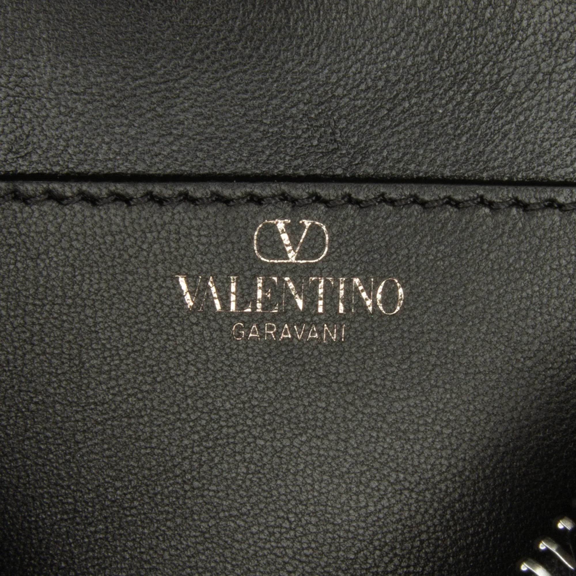 Pre-Owned Authenticated Valentino Rockstud East West Satchel Calf Leather Black Unisex (Good)