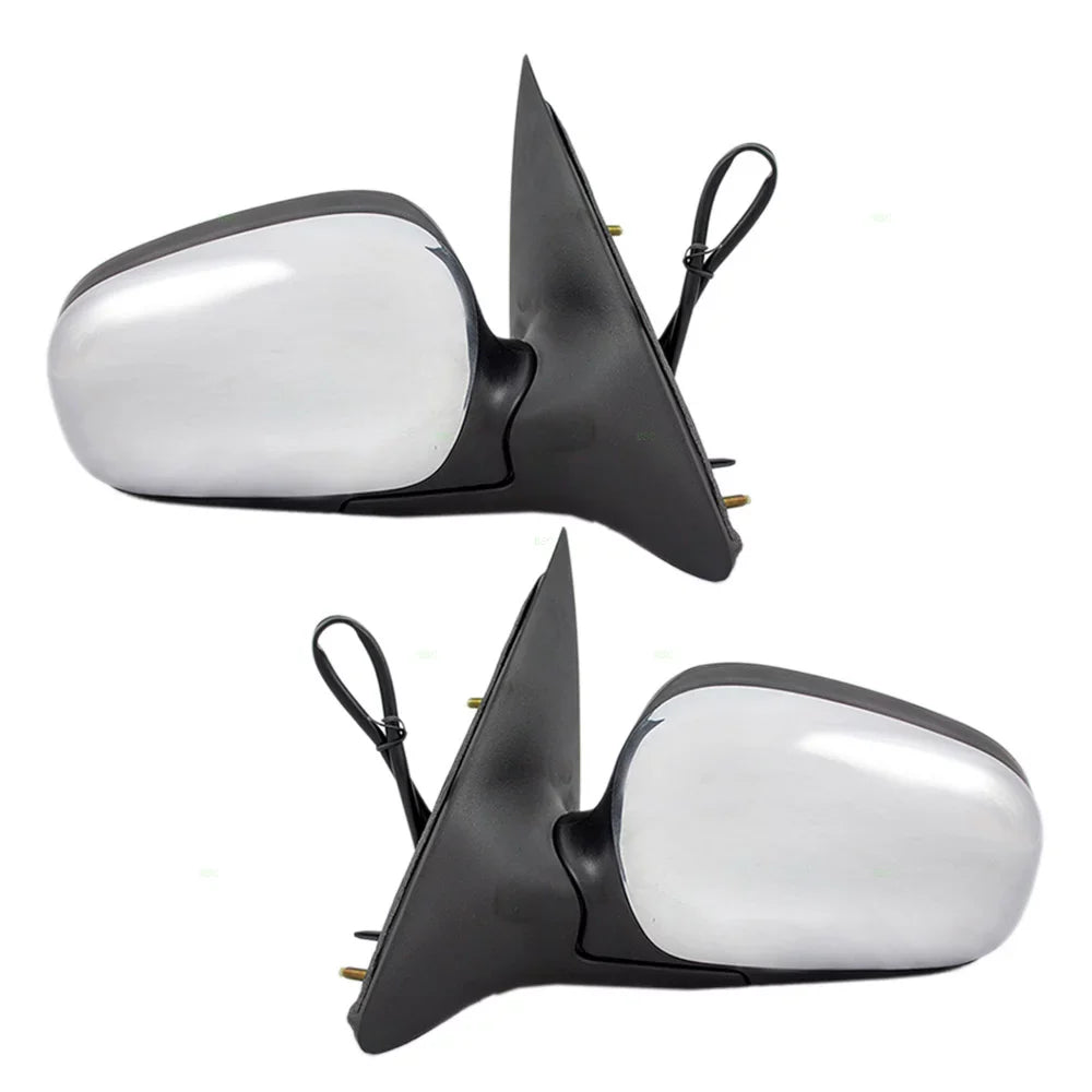 Brock Replacement Driver and Passenger Performance Upgrade Power Side View Mirrors with Chrome Matching with 98-08 Crown Victoria Grand Marquis 6W7Z17683AA 6W7Z17682AA