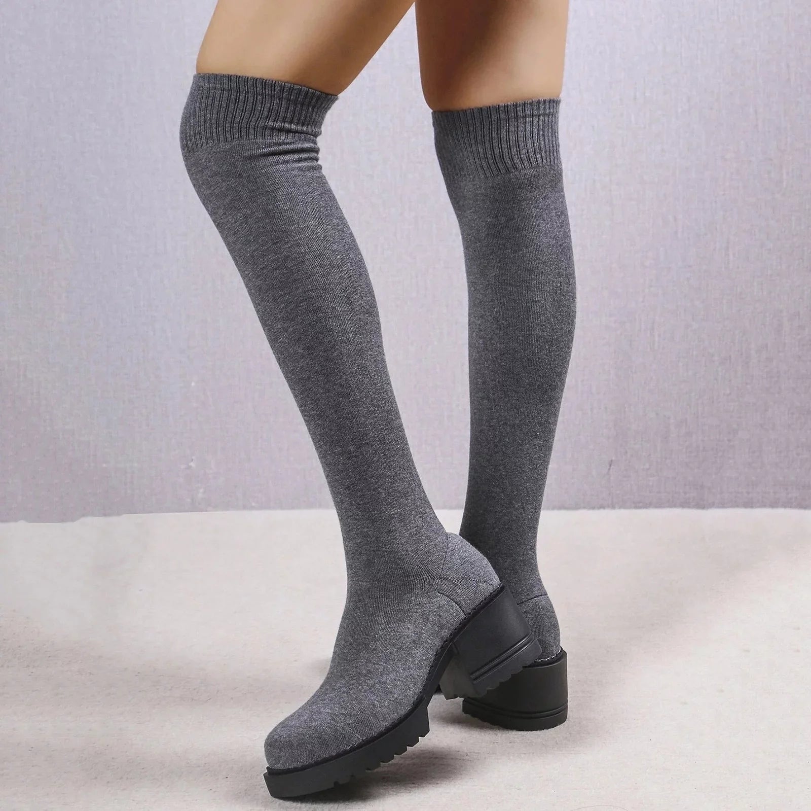 PMUYBHF Pull on Work Boots Women Minimalist Heeled Sock Boots Long Boots Ladies Knee Length Boots Latch Winter Boots for Women Waterproof Snow Size 11