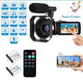 4K Camcorder Vlogging Camera for Youtube Ultra HD 48MP Video Camera with Microphone & Remote Control Wifi Digital Camera 3.0" IPS Touch Screen