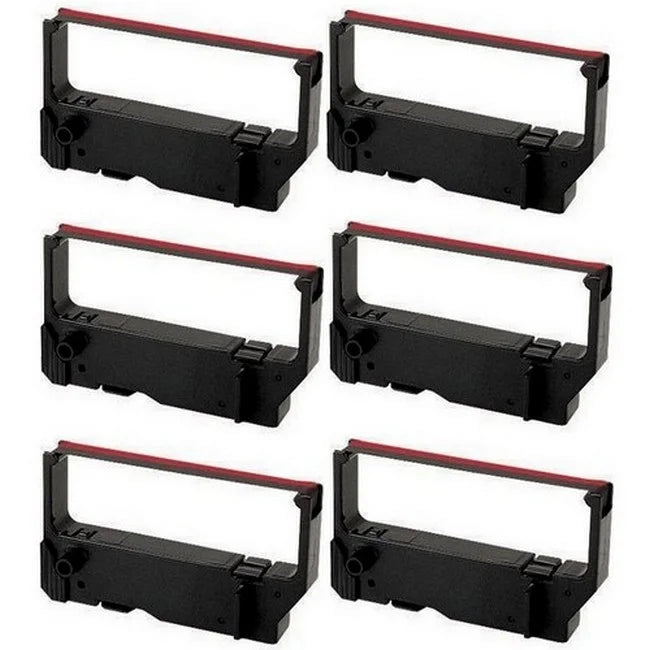 PrinterDash Matching Replacement for Star-Micronics MP-200 Series/MP-235/MP-242/MP-292/MP-512/SP-200 Series/SP-212/SP-242/SP-500/SP-2000 Black/Red P.O.S. Printer Ribbons (6/PK) (30980115BR)