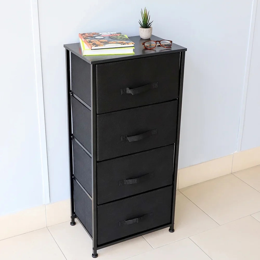 Home Basics 4 Drawer Storage Organizer, Black