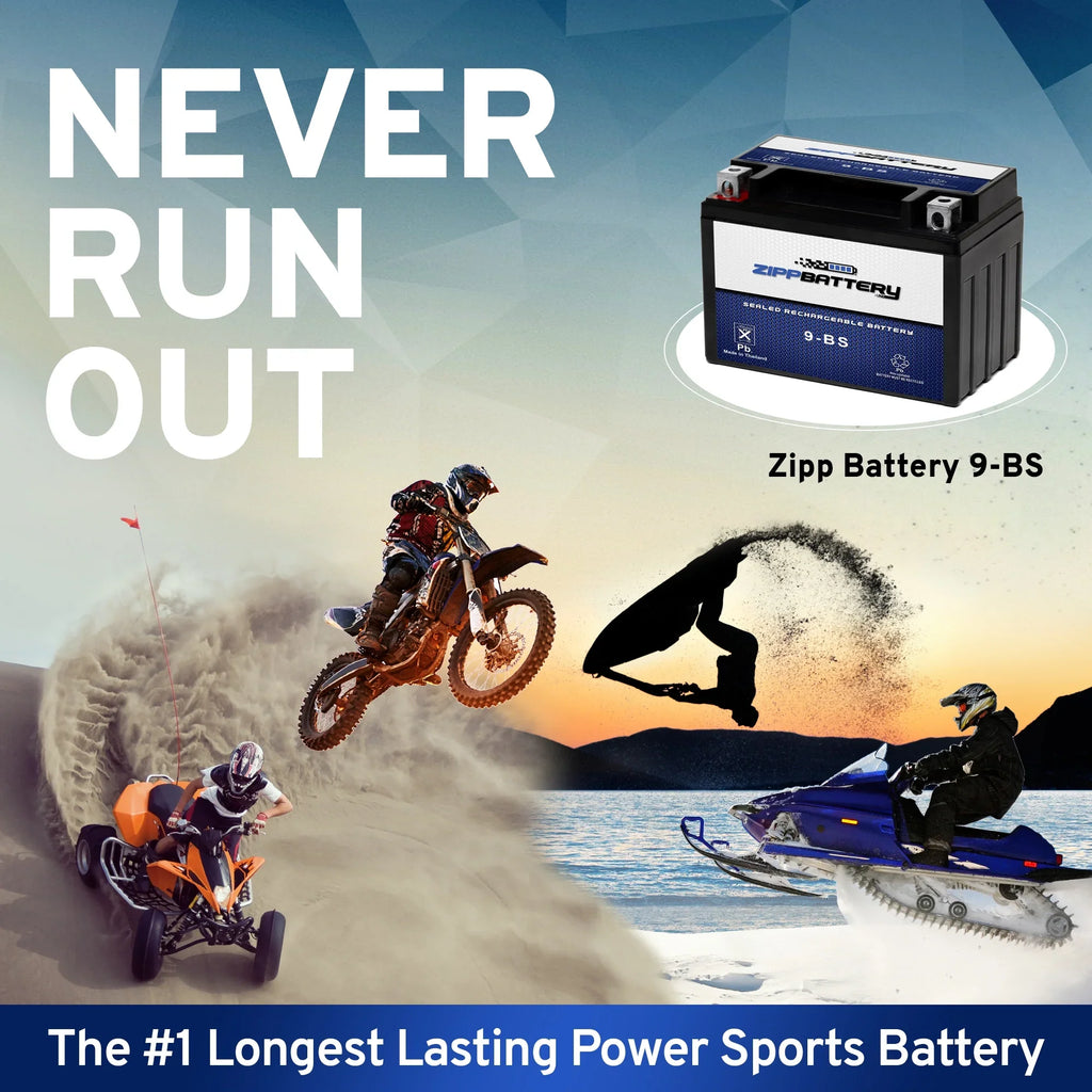 Zipp Battery YTX9-BS (9-BS 12 Volt,8 Ah, 120 CCA) Motorcycle Battery for Suzuki Gsx-r600 600cc 97-'09