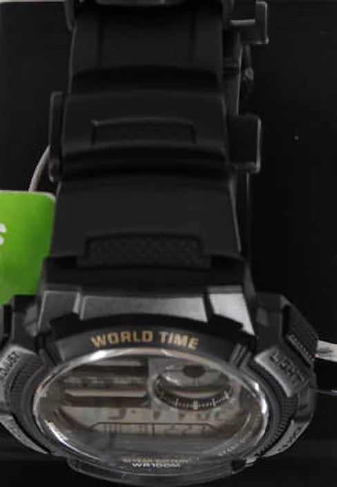 Casio Men's World Time Sport Watch with Black Resin Strap AE1000W-1AVCF