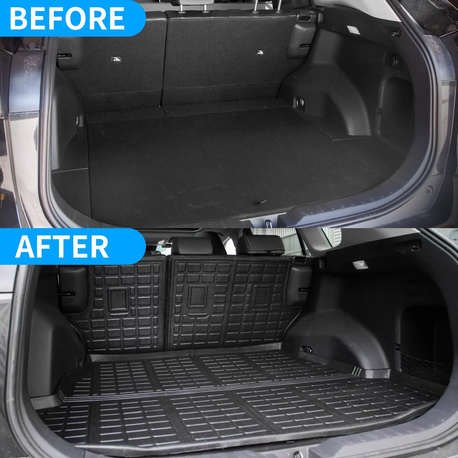 Fit 2019 2020 2021 2022 2023 Toyota Rav4 Floor Mats TPE Cargo Liner All Environment Rear Trunk Mat for Toyota Rav4 Accessories (Backrest Mats+Cargo Liner+Floor Mats)