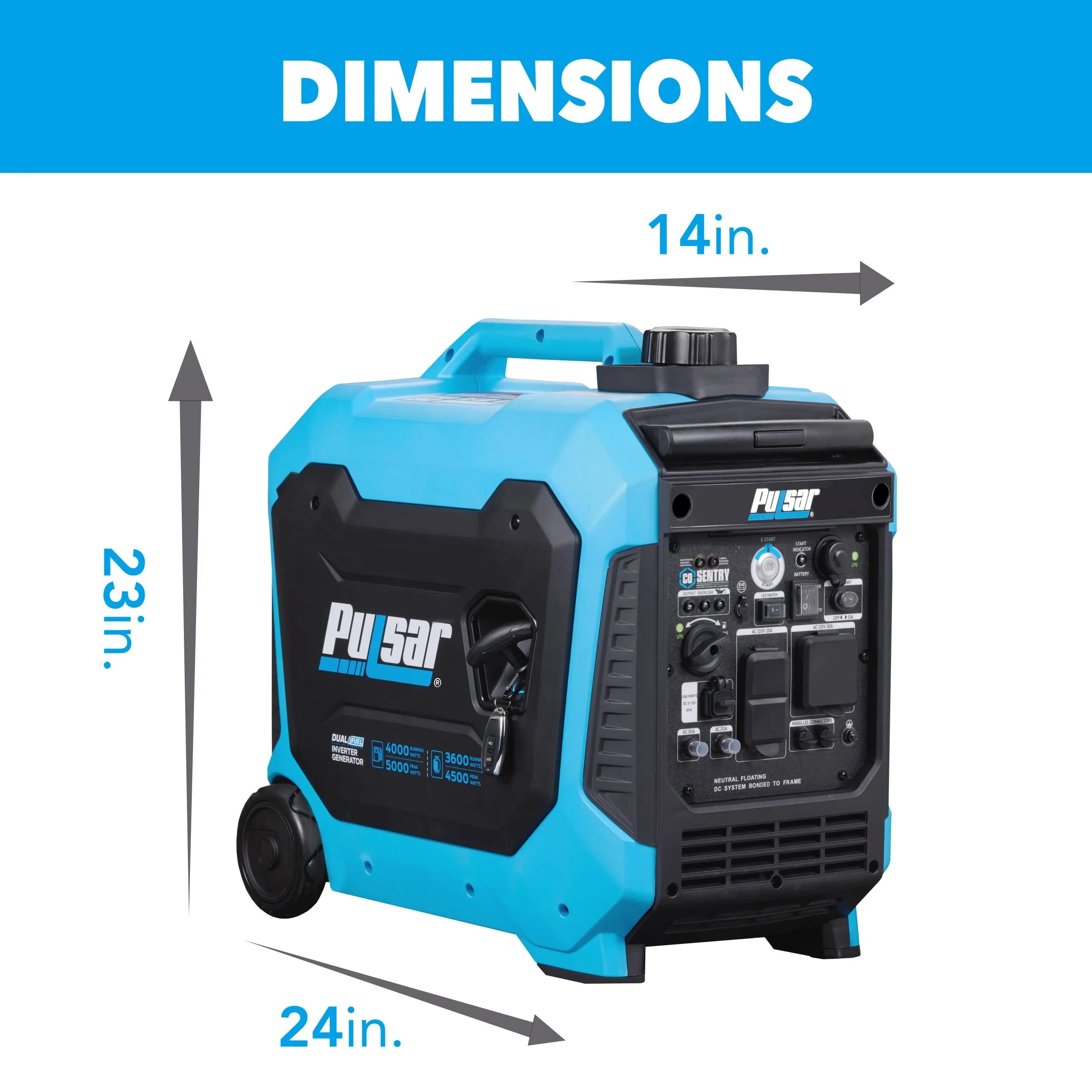 Pulsar 5000-Watt Dual Fuel RV Ready Inverter Generator with Remote Start and CO Sentry