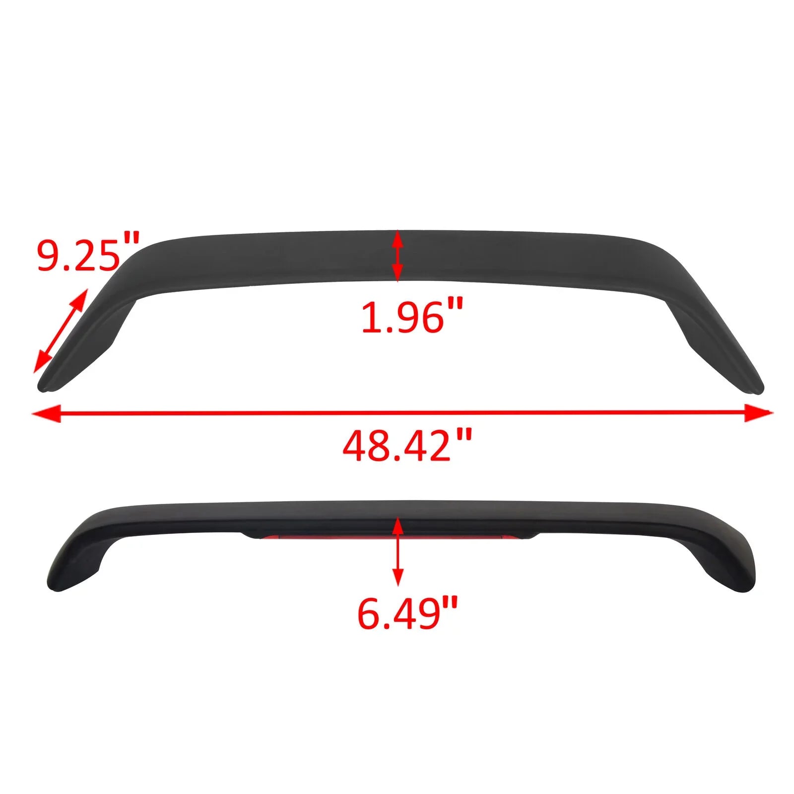 Kojem T-R Style Rear Trunk Lid Spoiler Wing Winglet with LED Brake Light Lamp Matte Black for 1996 1997 1998 1999 2000 Honda Civic 2DR