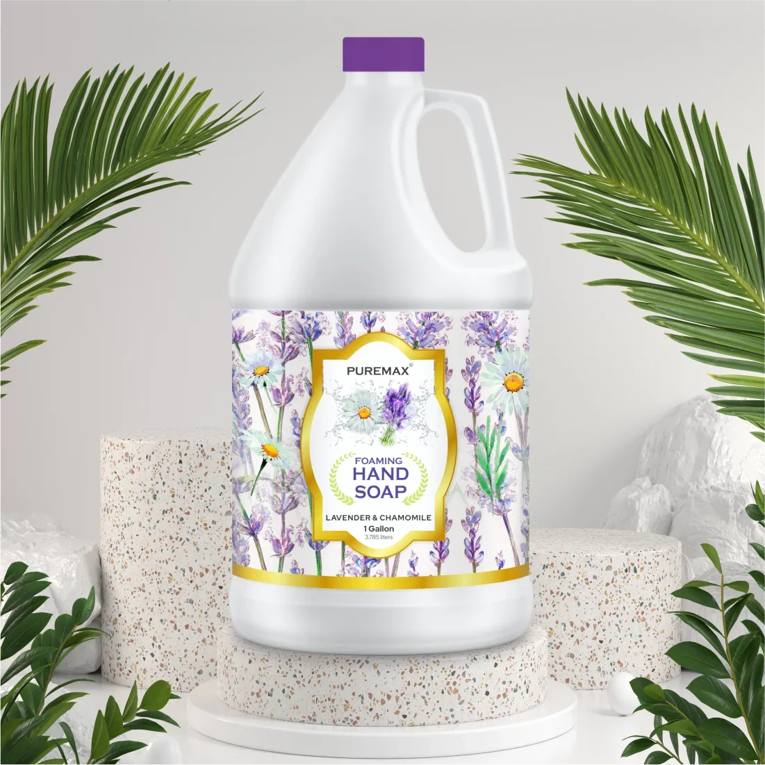Puremax Foaming Hand Soap Lavender Refills with Essential Oils | Gentle, Moisturizing 128 fl oz
