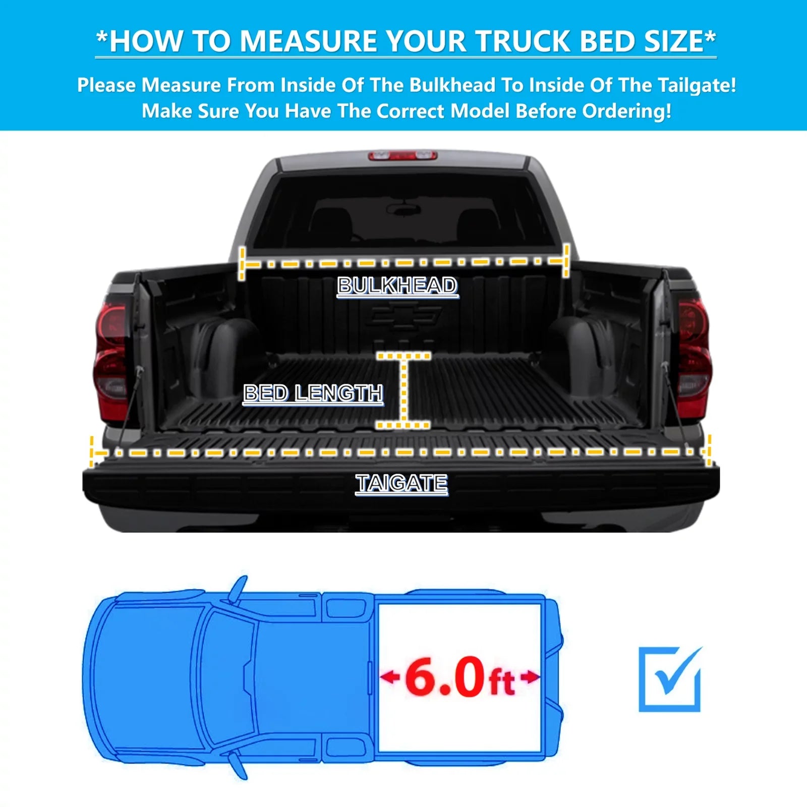 Mamoru Hard FRP Quad-Fold Solid Tonneau Wrap Suitable with 2016 2017 2018 2019 2020 2021 2022 2023 Tacoma 6' / 73.7" Truck Bed Protection | Fit for Deck Rail System