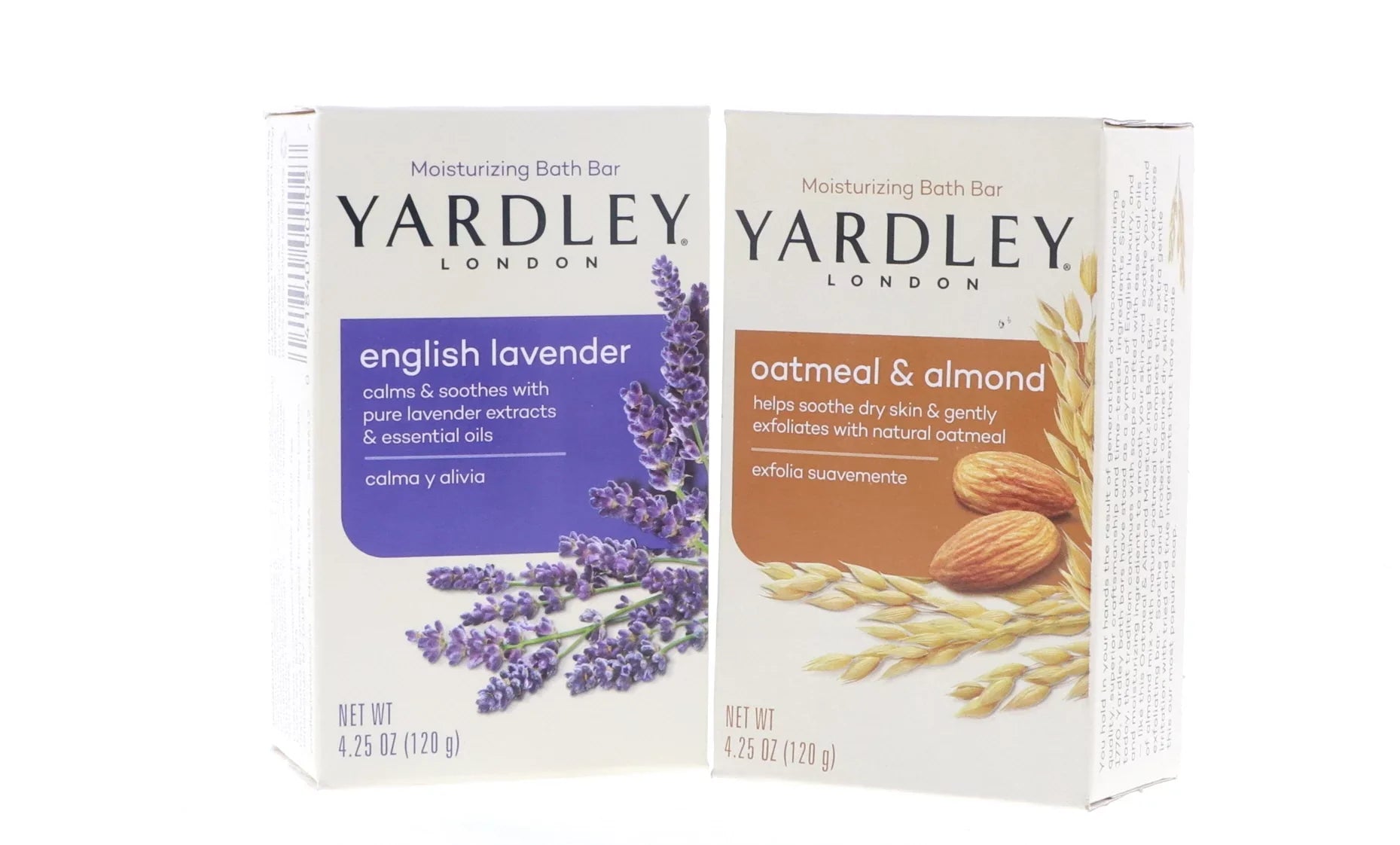 Yardley English Lavender Bath Bar, 4.25 oz 6 PCS, Yardley Oatmeal & Almond Bath Bar, 4.25 oz 6 PCS