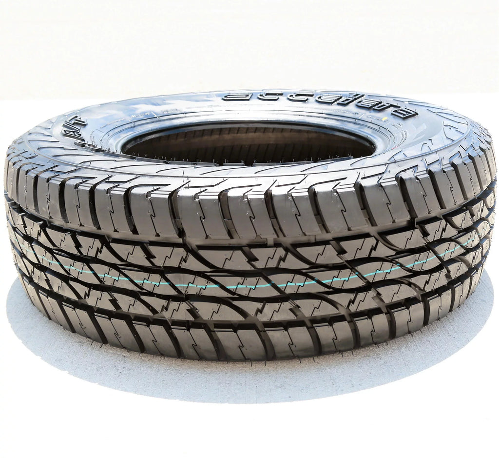 Set of 4 (FOUR) Accelera Omikron A/T LT 265/75R16 123/120Q E 10 Ply AT All Terrain Tires Fits: 2000-02 Dodge Ram 2500 Base, 2013-14 Toyota FJ Cruiser Base