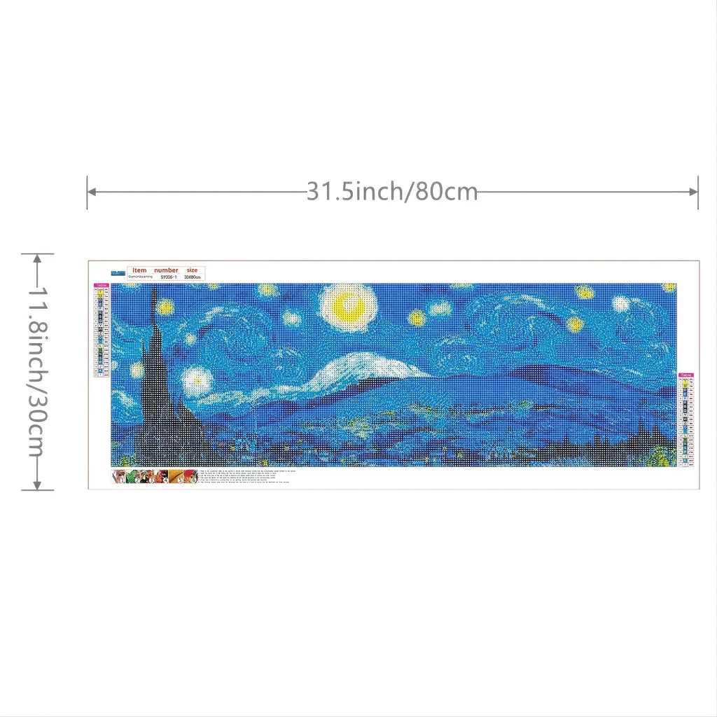Create a Masterpiece with This 30x80cm 5D Van Gogh's Starry Sky DIY Diamond Painting Set!