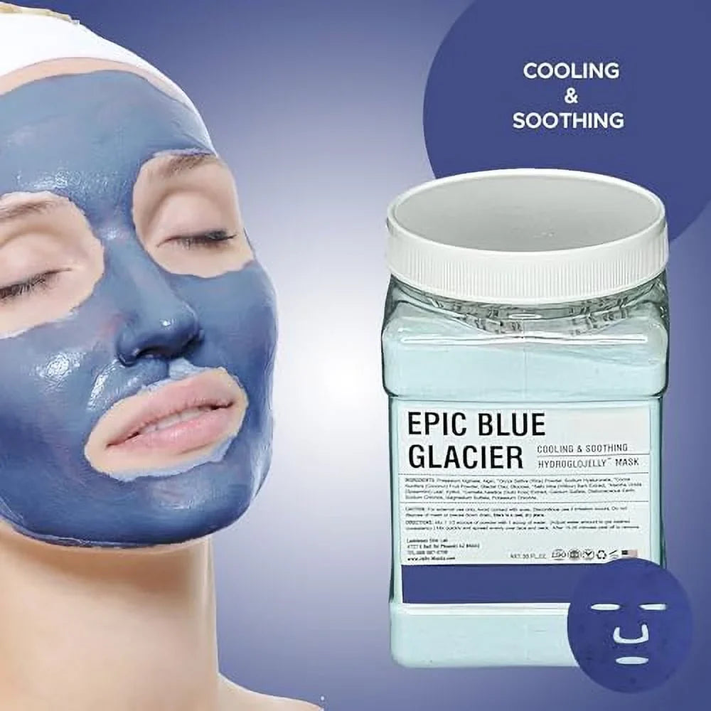 Luminous Skin Lab Epic Blue Glacier Jelly Mask, Professional Pack Peel off Facial Mask - Anti-Aging, Reducing Dark Spot & Natural Skin Treatment - Suitable for All Skin Types | 30 fl oz