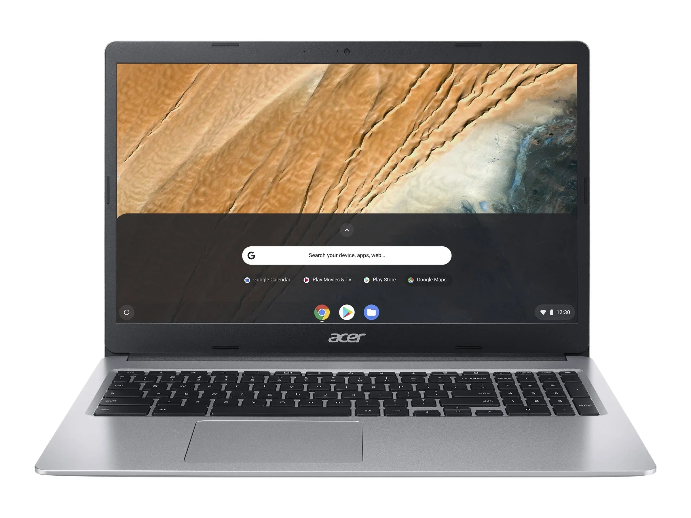 Acer Chromebook 315 CB315-3HT-C3J0 - Celeron - N4120 / up to 2.6 GHz - Chrome OS - UHD Graphics 600 - 4 GB RAM - 64 GB eMMC - 15.6" IPS touchscreen 1920 x 1080 (Full HD) - Wi-Fi 5 - pure silver - kbd: US