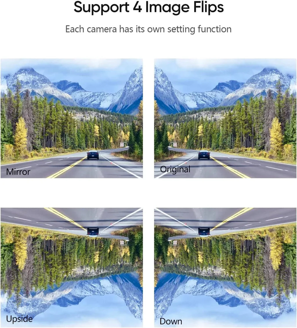 Solar Wireless Backup Camera System for Campervans, RV Digital Rear View Back Up Cameras 2 Channel Solar Charging Reverse Camera for Van Truck