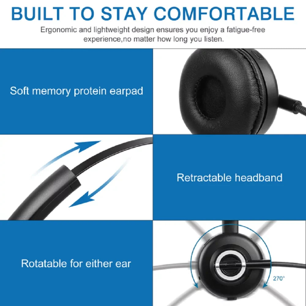 Comfortable Bluetooth Headset, UX-M97 Wireless Headset with Microphone, Wireless Cell Phone Headset with Noise Isolation Mic Charging Base Mute Function for 20 lite With Charging Dock