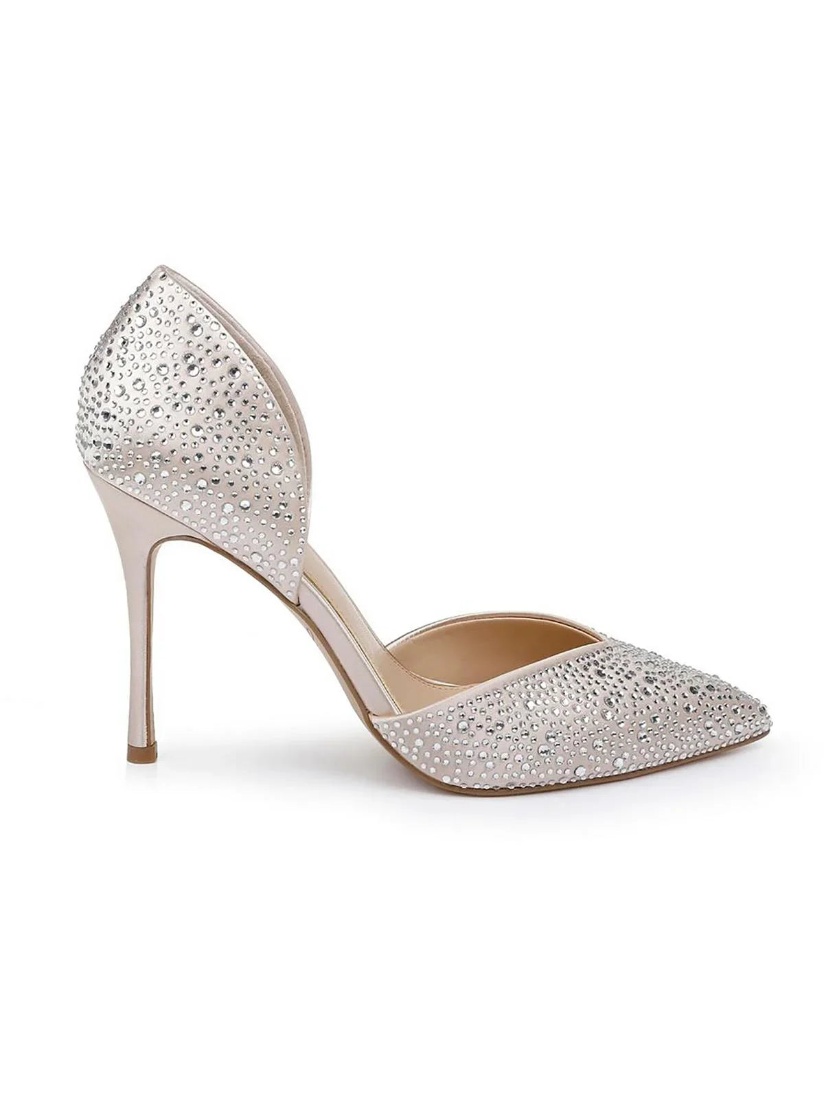 Jewel Badgley Mischka Womens Satin Rhinestone D'Orsay Heels