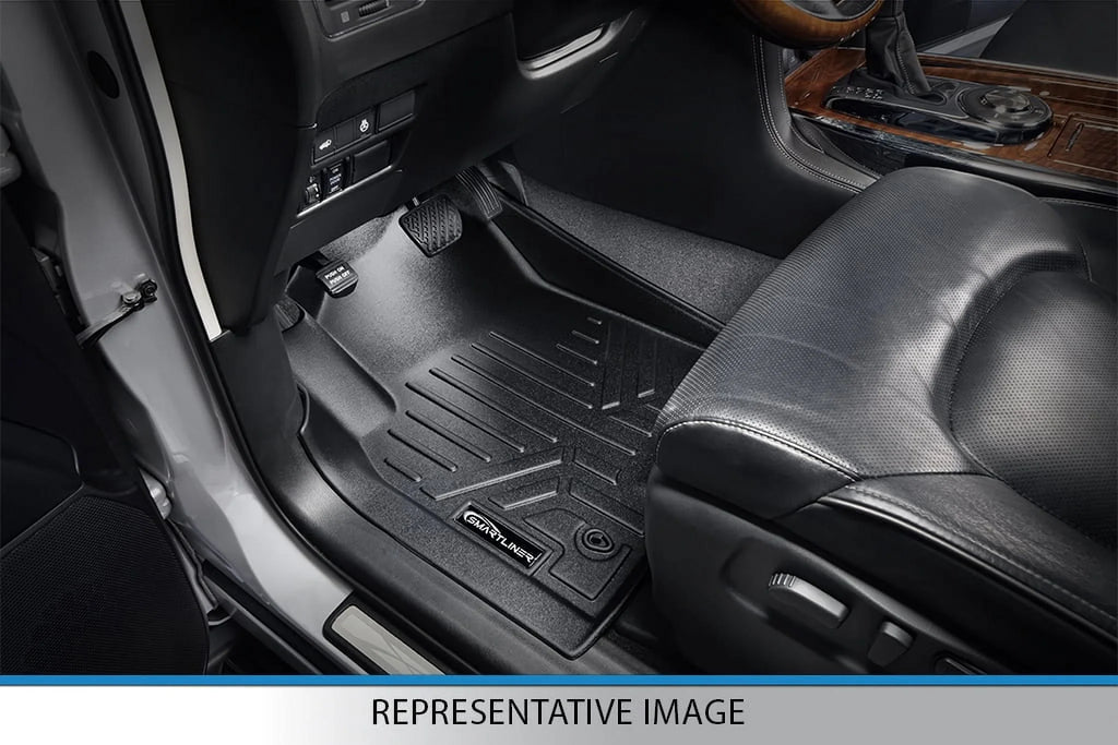 Smartliner SA0518 Custom Fit First Row Floor Mat Liners with Vinyl Flooring for 2020-2021 Ford Transit, Black