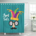 Libin Absurd April Fools Mask Mustache Silly Glasses and Hat Advert Shower Curtain 66x72 inch