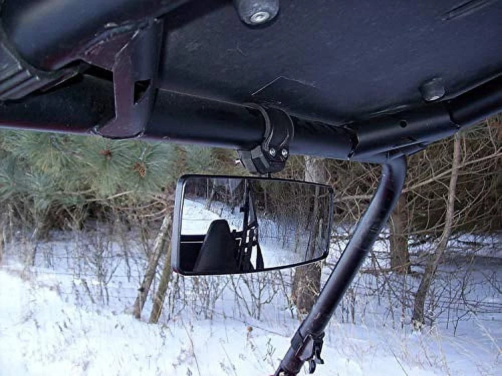 Universal UTV 1 1/2"-2" Roll Bar Mount REARVIEW MIRROR Fits Kawasaki Polaris Honda Yamaha Kubota John Deer - 98310