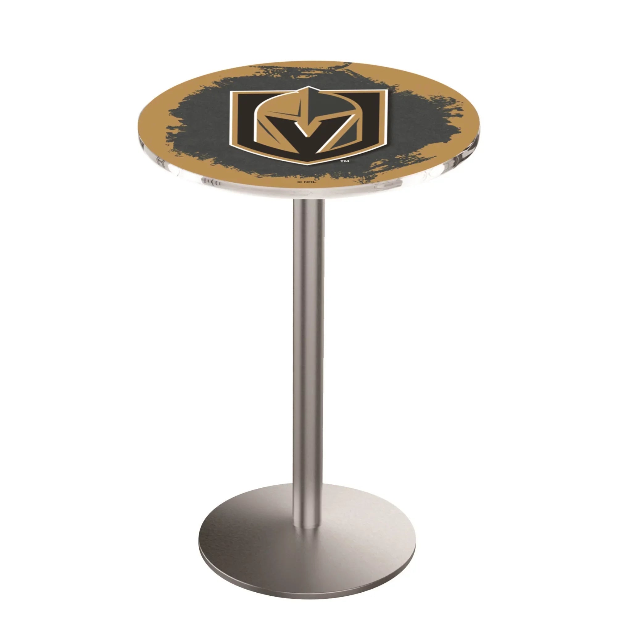 L214 Vegas Golden Knights 36in. Tall - 30in. Top Pub Table with Stainless Finish