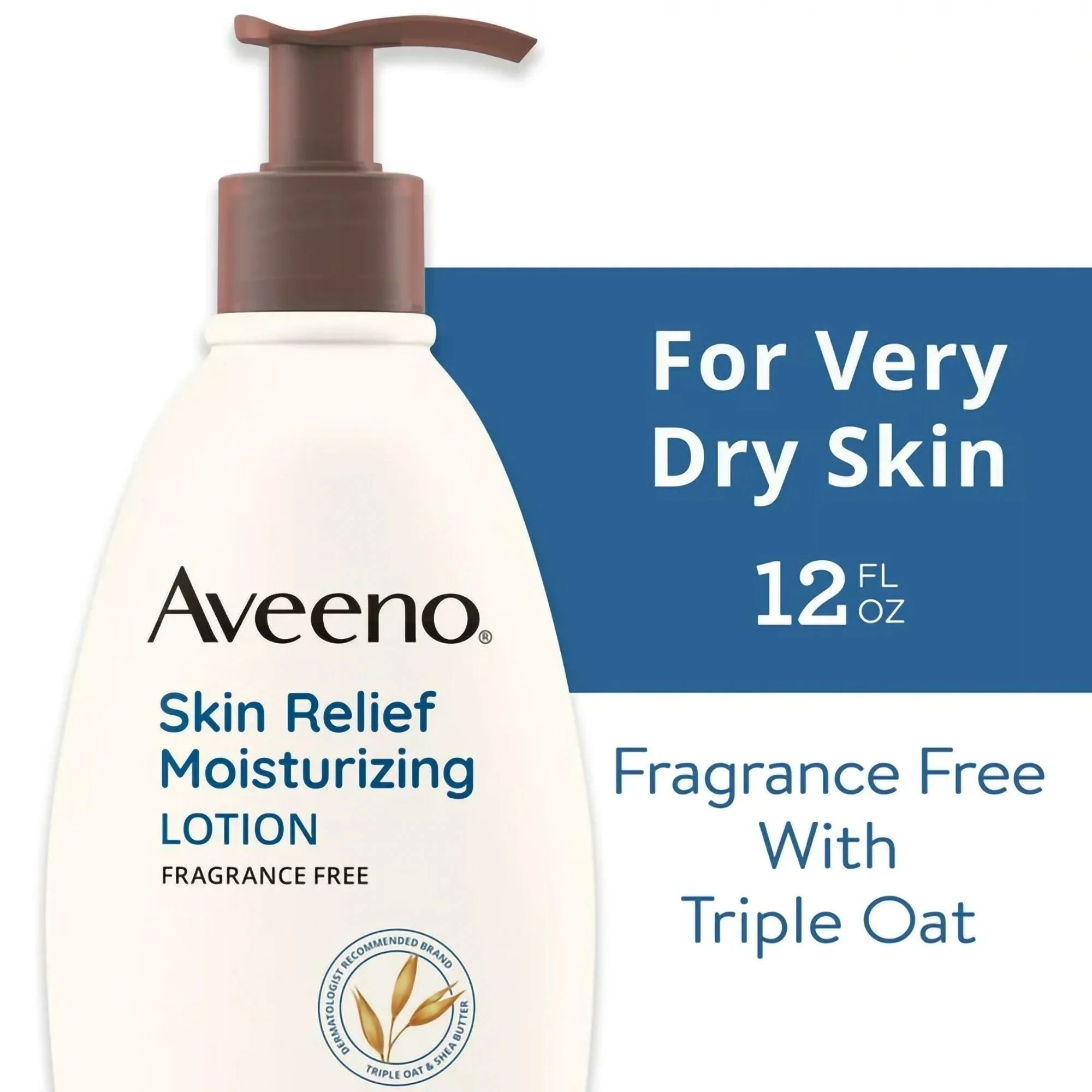 Hand and Body Moisturizer Aveeno Skin Relief 12 oz. Pump Bottle Unscented Lotion (EA/1)