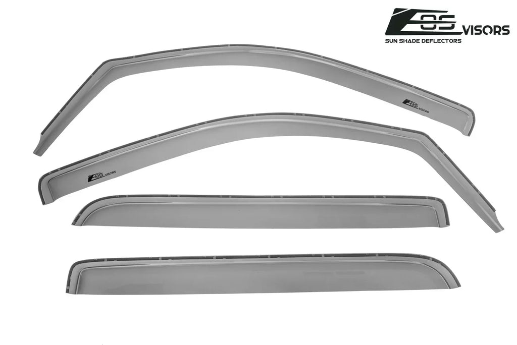 Extreme Online Store Fits ALL 2014-2018 Chevrolet Silverado 1500 Crew Cab Models | EOS Visors IN-CHANNEL Style SMOKE TINTED Side Vents Window Deflectors Rain Guards