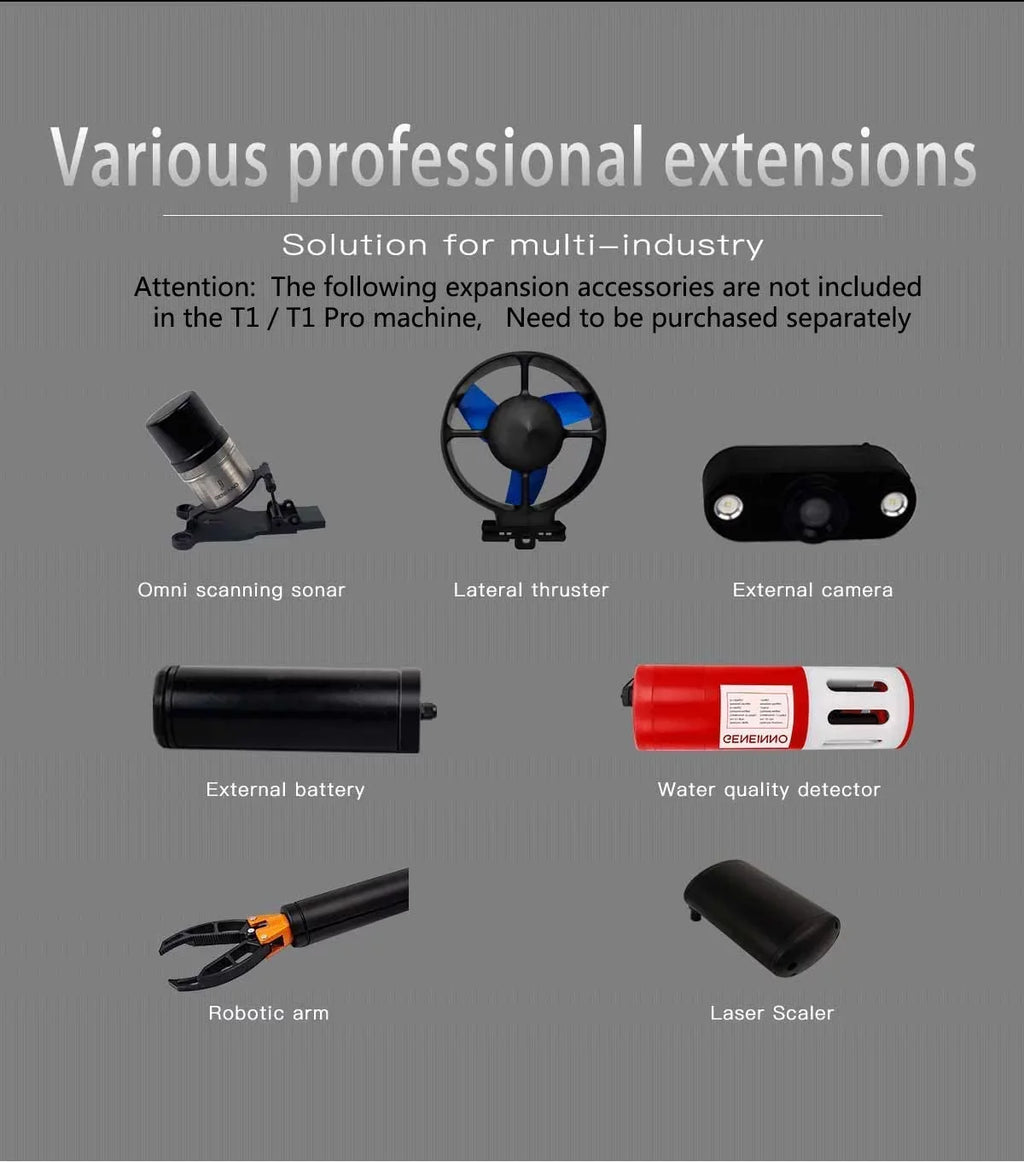 200M Titan T1 Pro Professional Underwater Drone ROV Robot with 4K Camera Remote Control Real-time Steaming