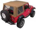 Rampage by RealTruck 68717 Complete Soft Top Kit With Frame & Hardware For 1997-2006 Jeep Wrangler TJ, With Full Steel Doors (No Soft Upper Doors), Spice Denim