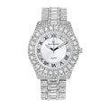 Charles Raymond Big Rocks Fully Iced Out Diamond Mens Watch w/Easy Read Date &Day and Colorful Dials- Designer Hip Hop Blinged Out Timepiece - ST10535 (ST10537-RN Silver)
