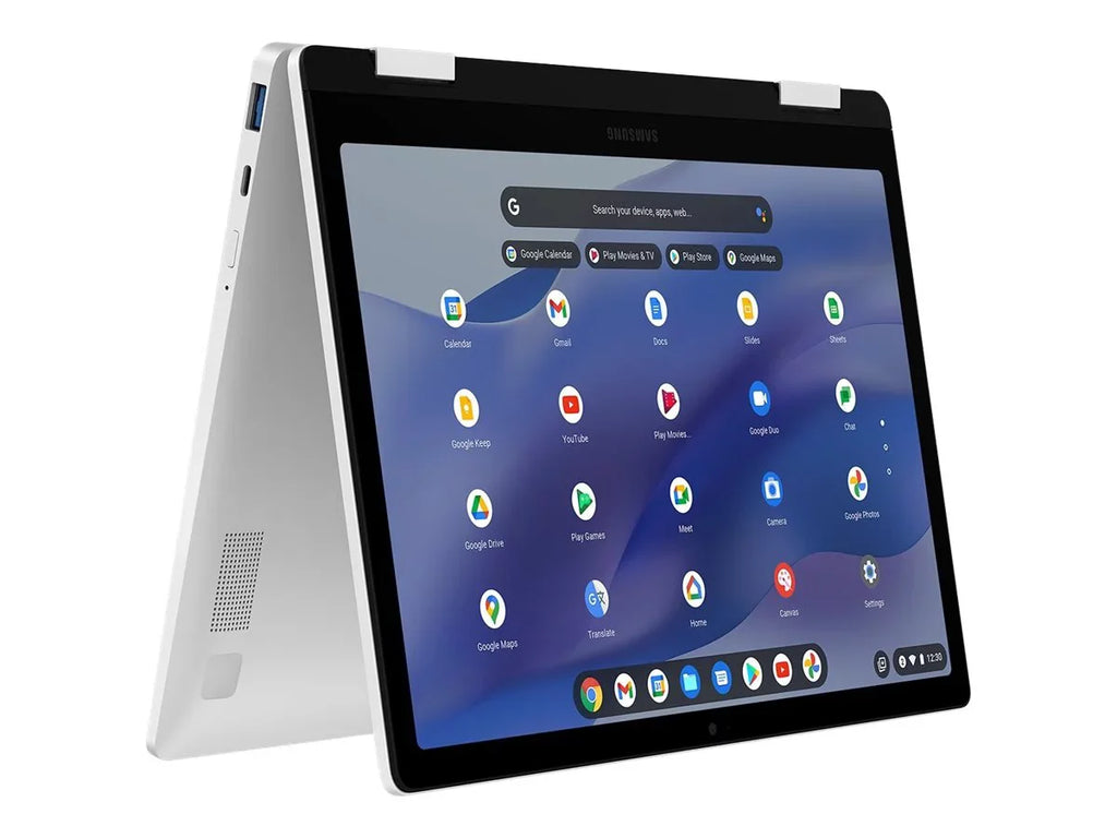 Samsung Galaxy Chromebook 2 360 - Flip design - Celeron N4500 / 1.1 GHz - Chrome OS - UHD Graphics - 4 GB RAM - 128 GB eMMC - 12.4" touchscreen 2560 x 1600 (WQXGA) - Wi-Fi 6 - silver - kbd: US