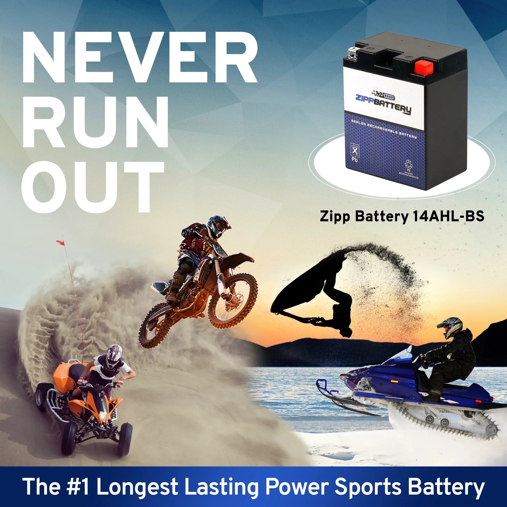 Zipp Battery YTX14AHL-BS (14AHL-BS 12 Volt,12 Ah, 210 CCA) Motorcycle Battery for Kawasaki 650cc Kl650-a E Klr 2003