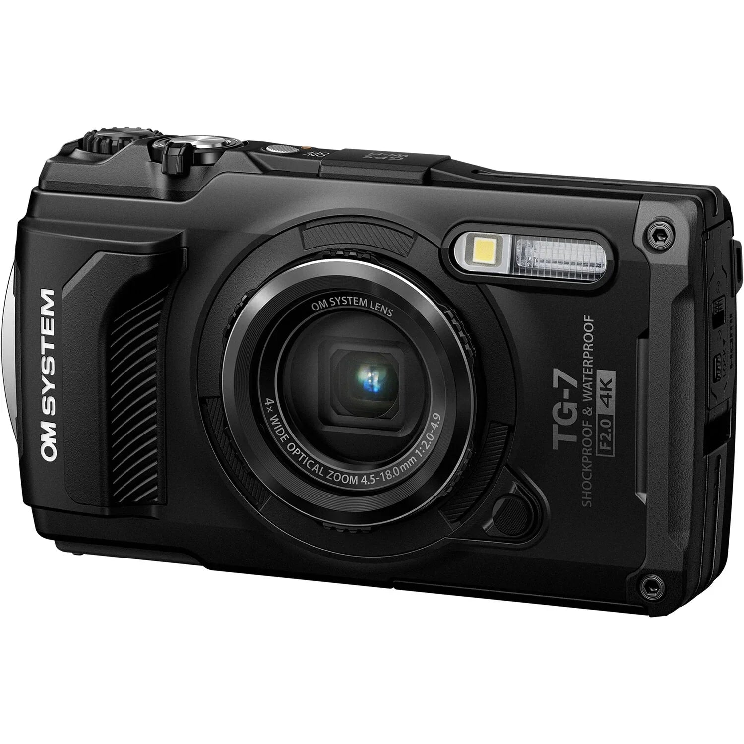 Olympus OM SYSTEM Tough TG-7 Digital Camera (Black) + Floating Hand Grip + Extra Battery +Tripod + Case -128GB Kit