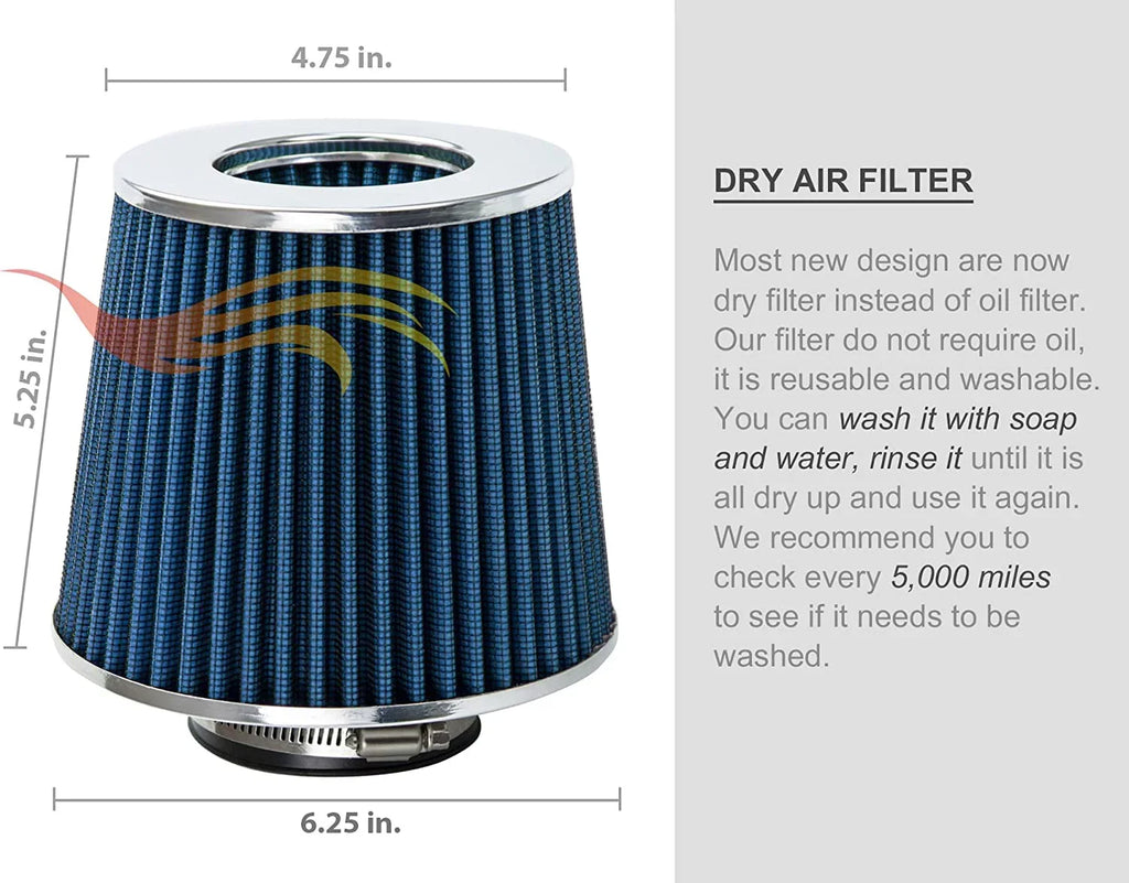 Rtunes Racing Short Ram Air Intake Kit + Filter Combo BLUE Matching For 12-15 Kia Rio / 11-13 Hyundai Accent 1.6L / 12-13 Hyundai Veloster Gdi 1.6L Engine / 11-13 Hyundai Elantra 1.8L â€¦
