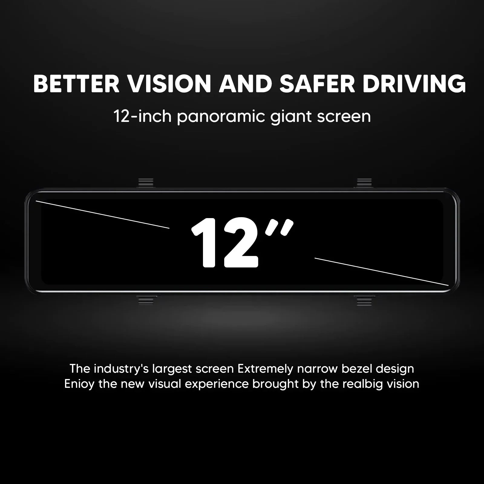 12"Dual Dash Cam GPS Car Rear View Mirror Camera DVR Video Recorder Night Kits