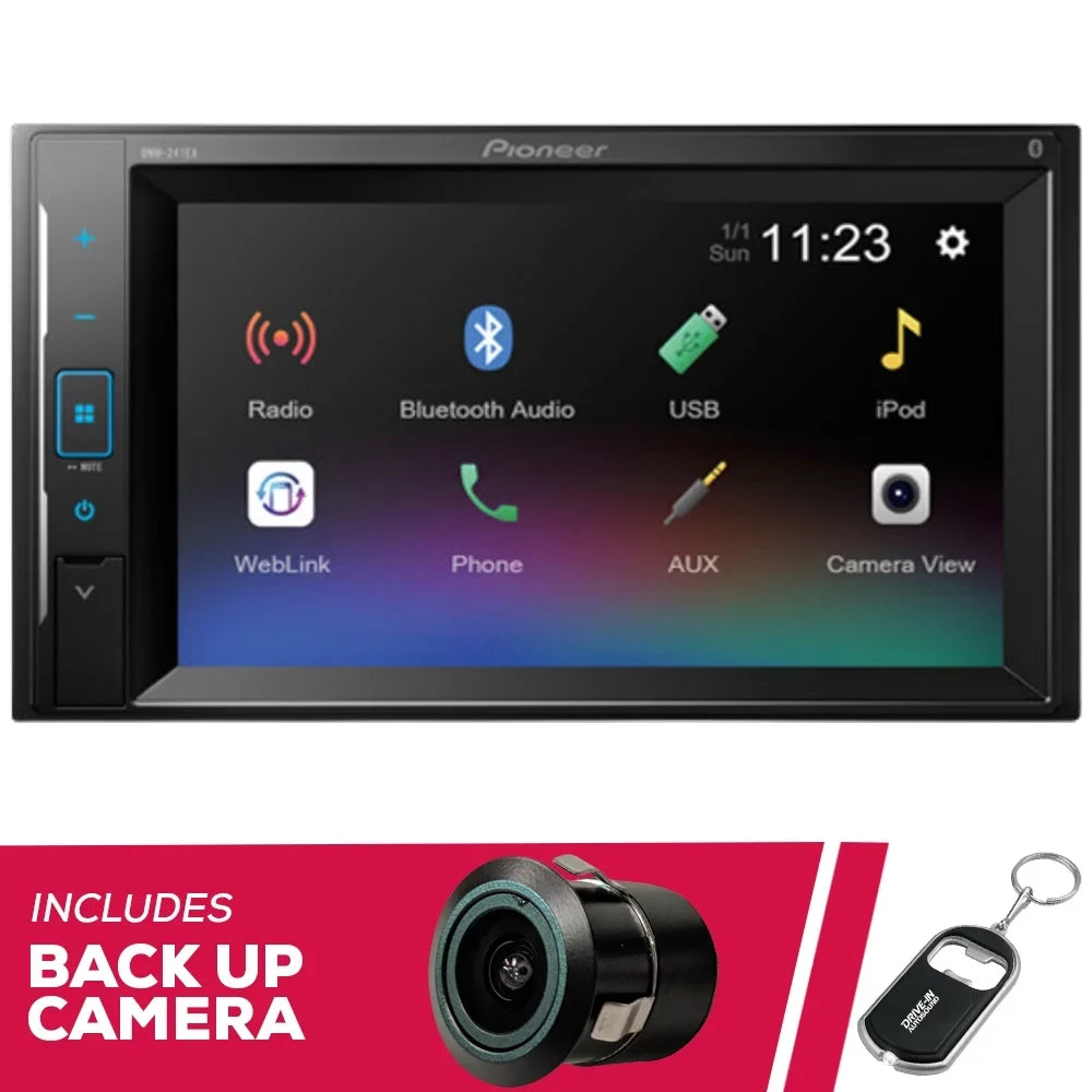New Pioneer DMH-241EX 6.2" Multimedia Receiver (Does Not Play CDs) w/ Bullet Camera